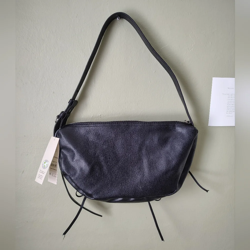 *NWT* No Boundaries Black Faux Leather Hobo Purse
